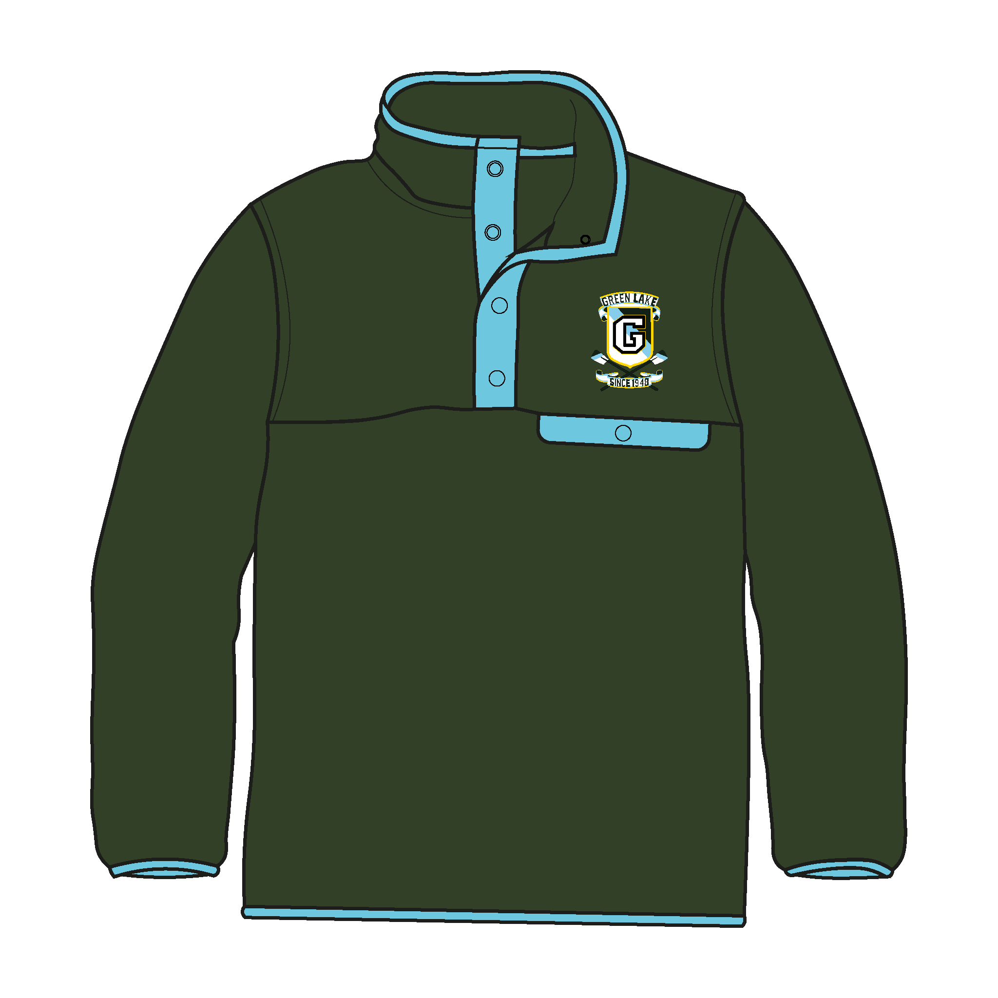 Green Lake Crew Pocket Fleece