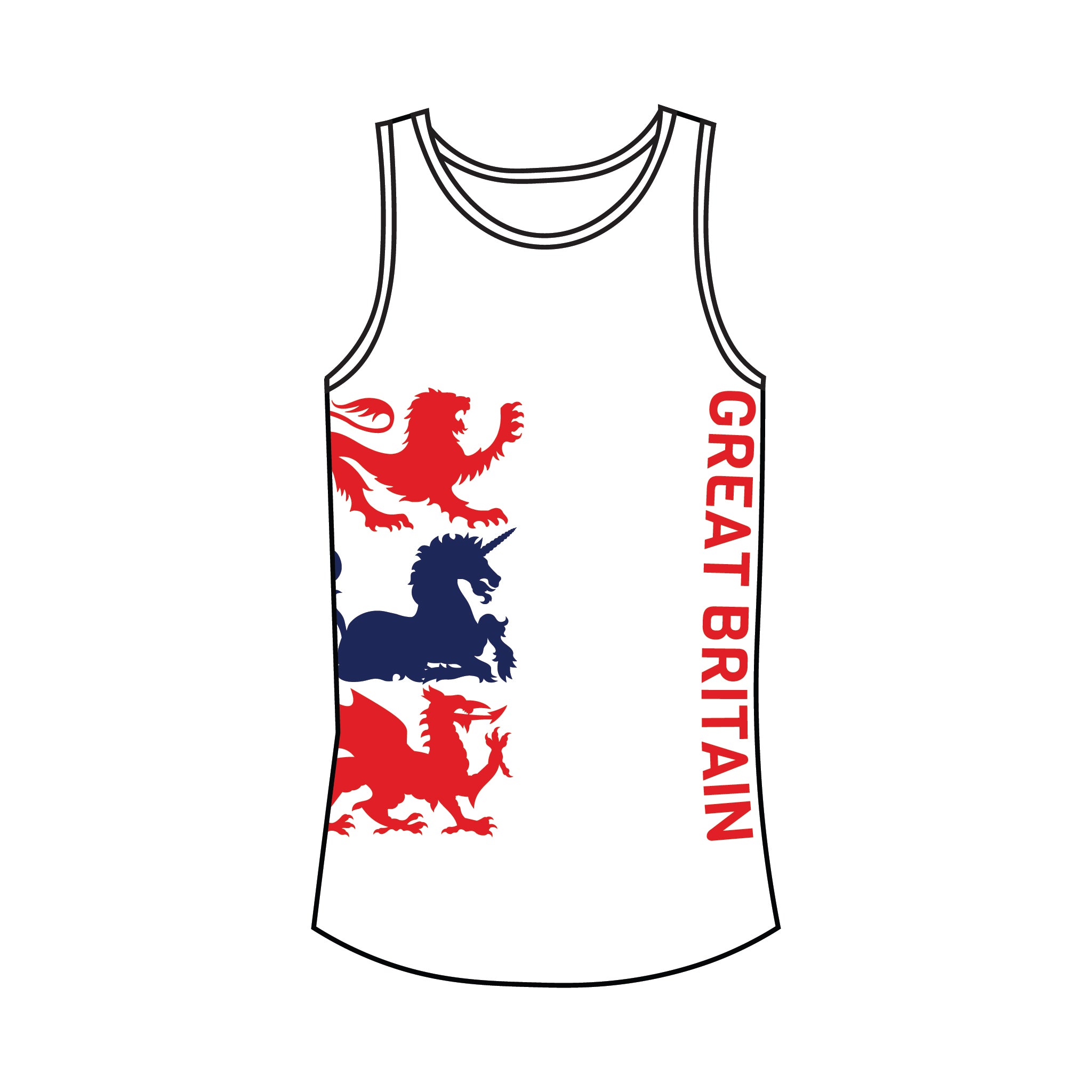Team GB Junior Roller Derby White Vest