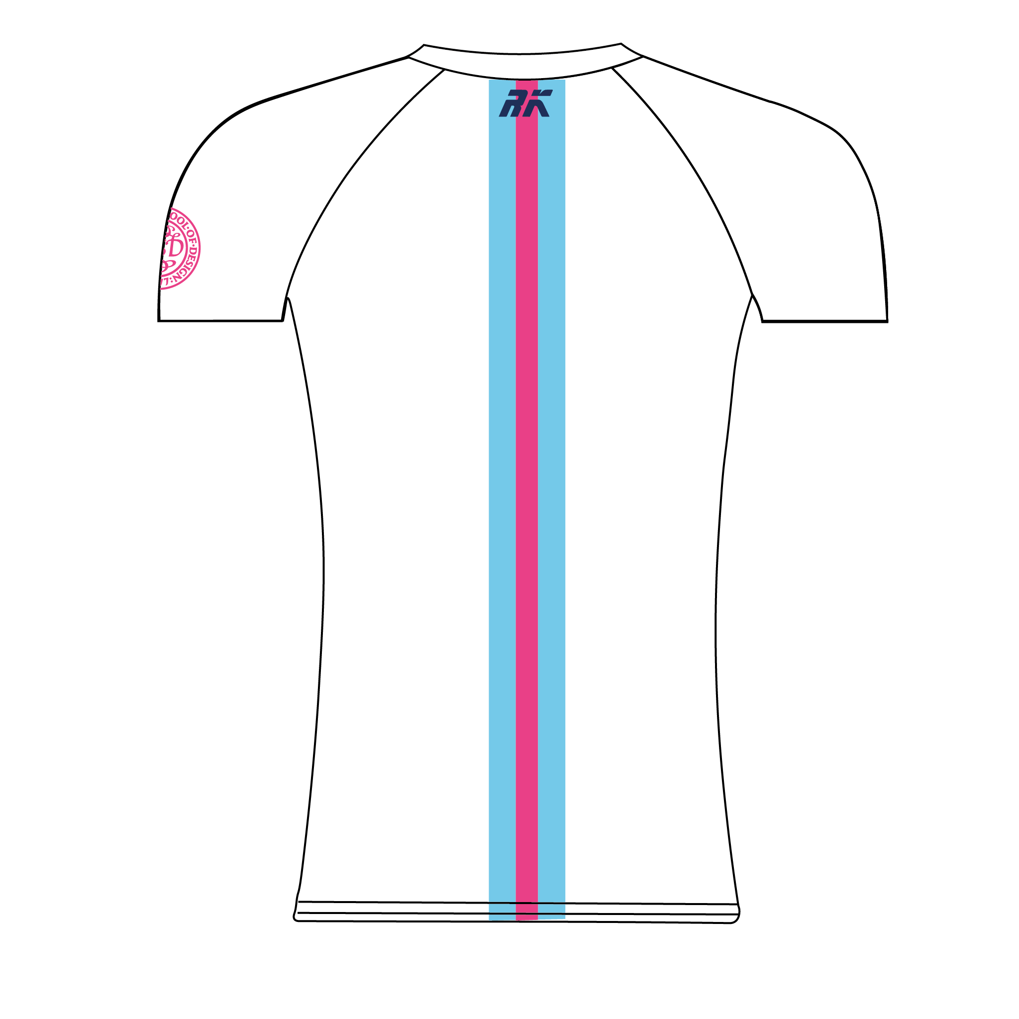 Rhode Island Design School Rowing Club Striped Short Sleeve Base Layer