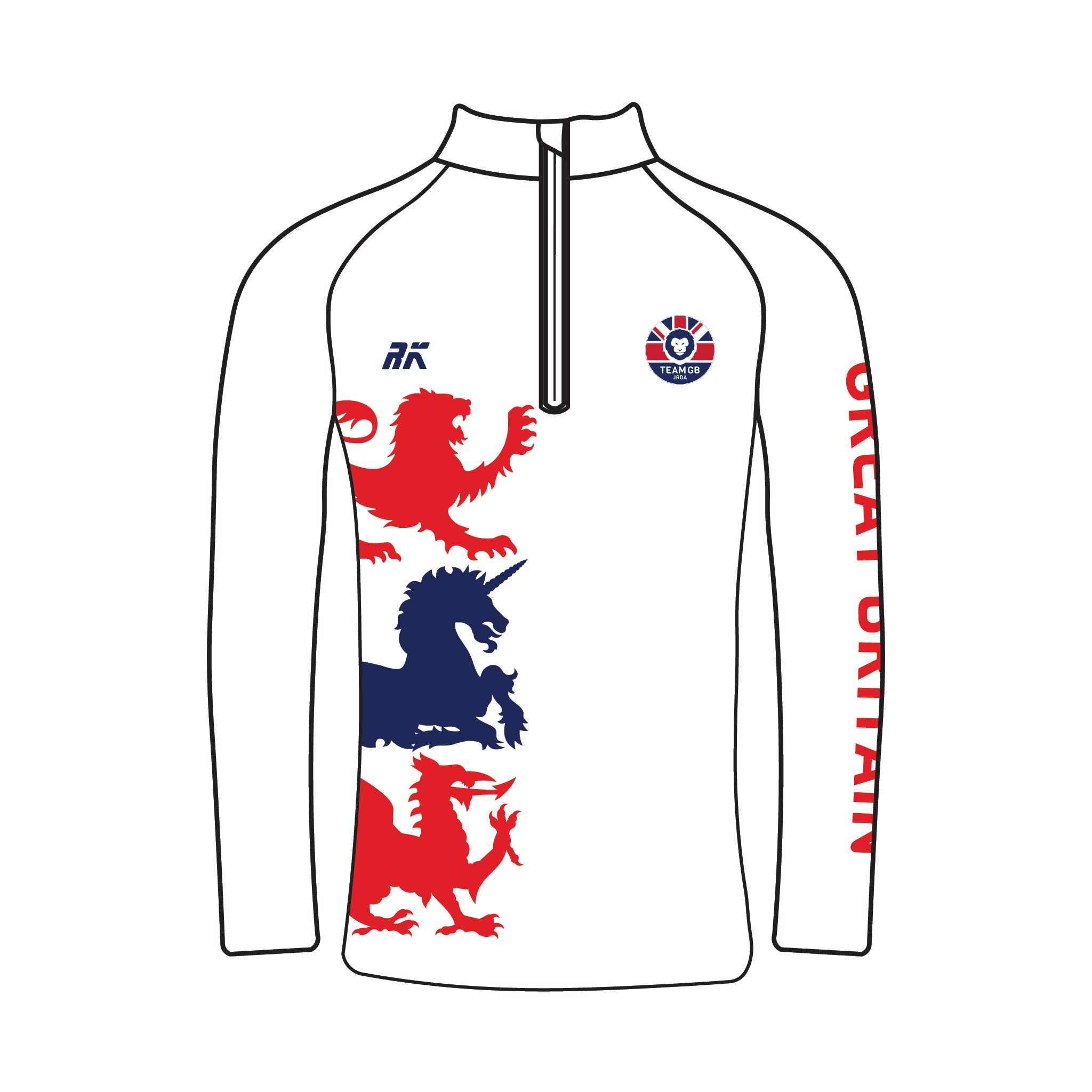 Team GB Junior Roller Derby White Bespoke Q-Zip