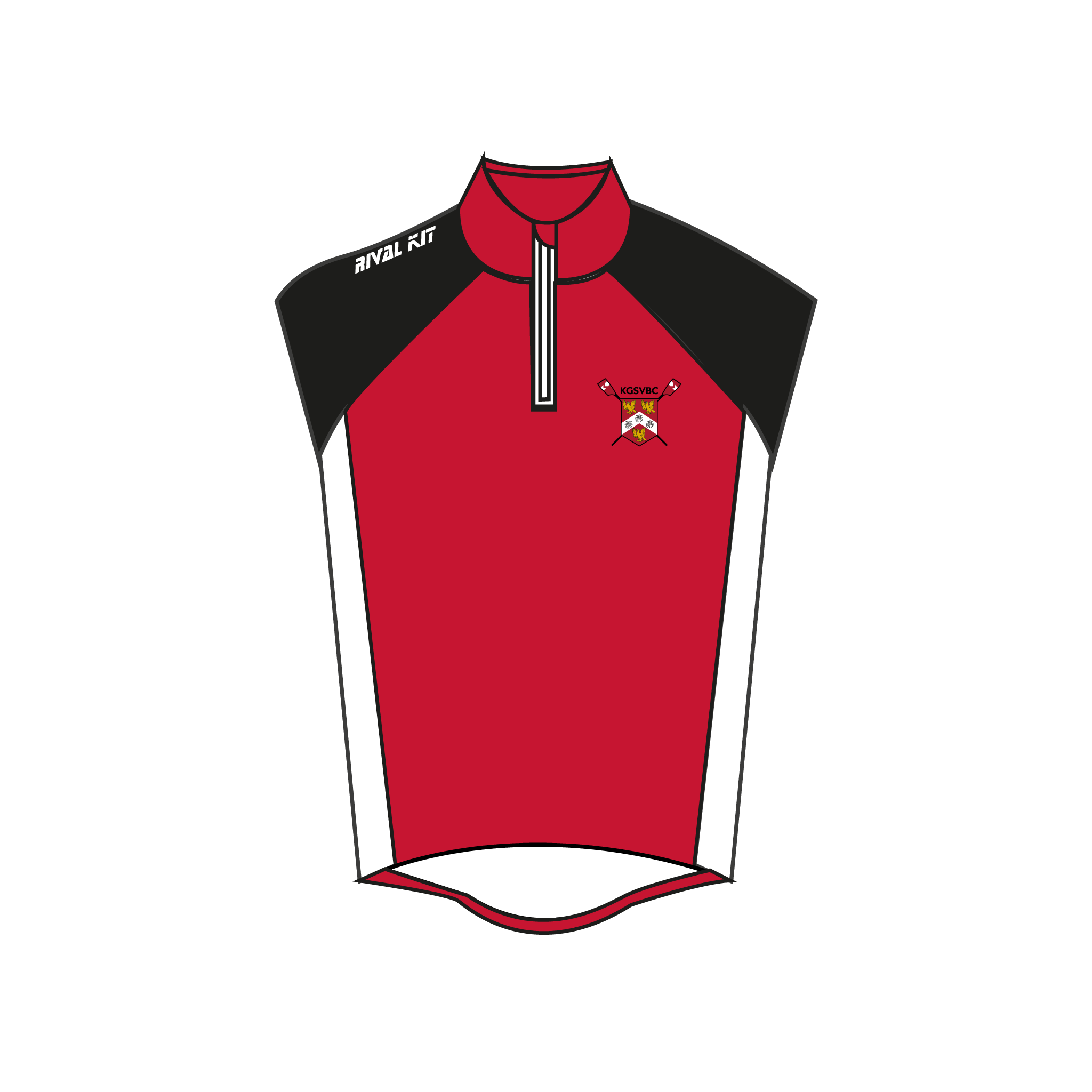 KGSVBC Red and Black Thermal Gilet