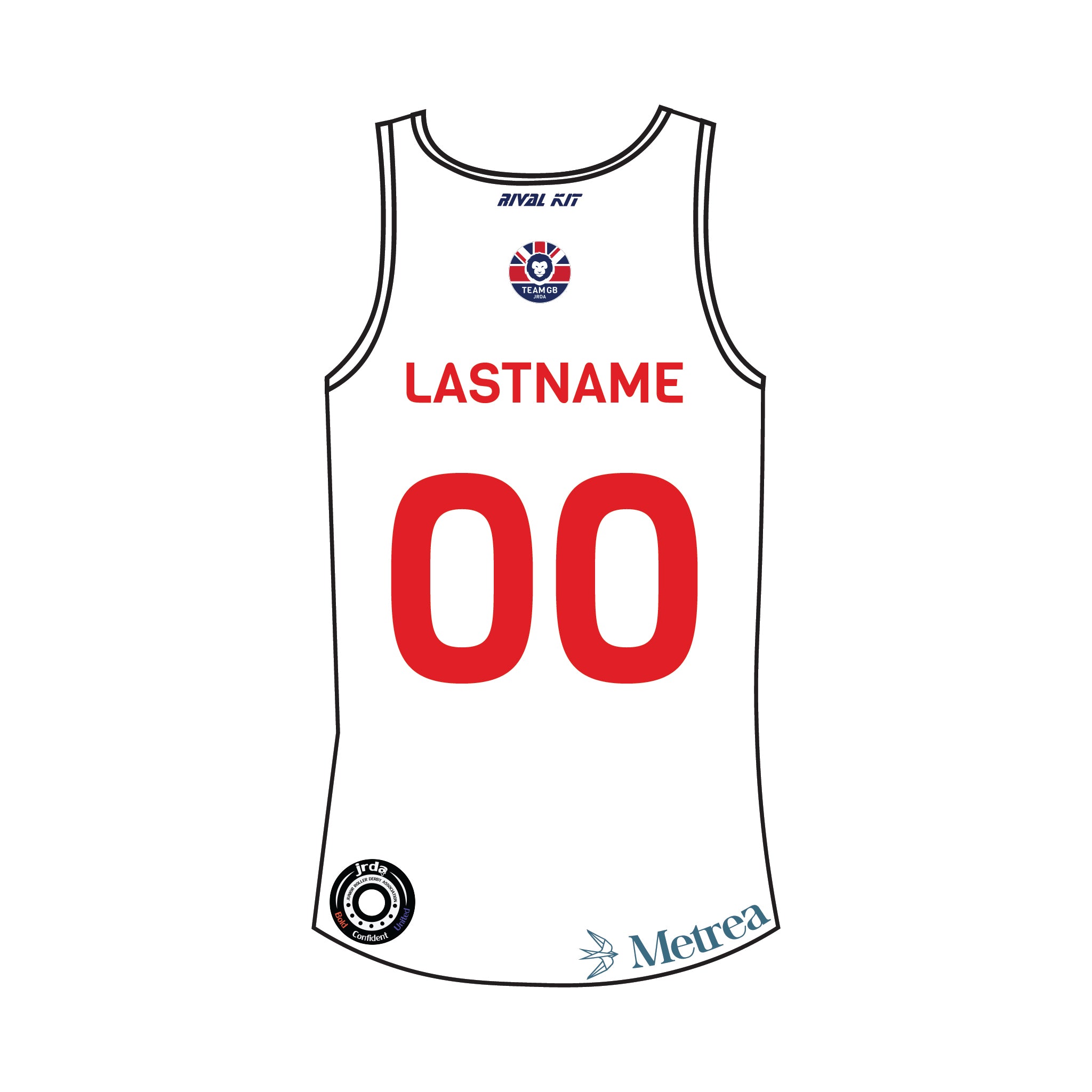 Team GB Junior Roller Derby White Vest