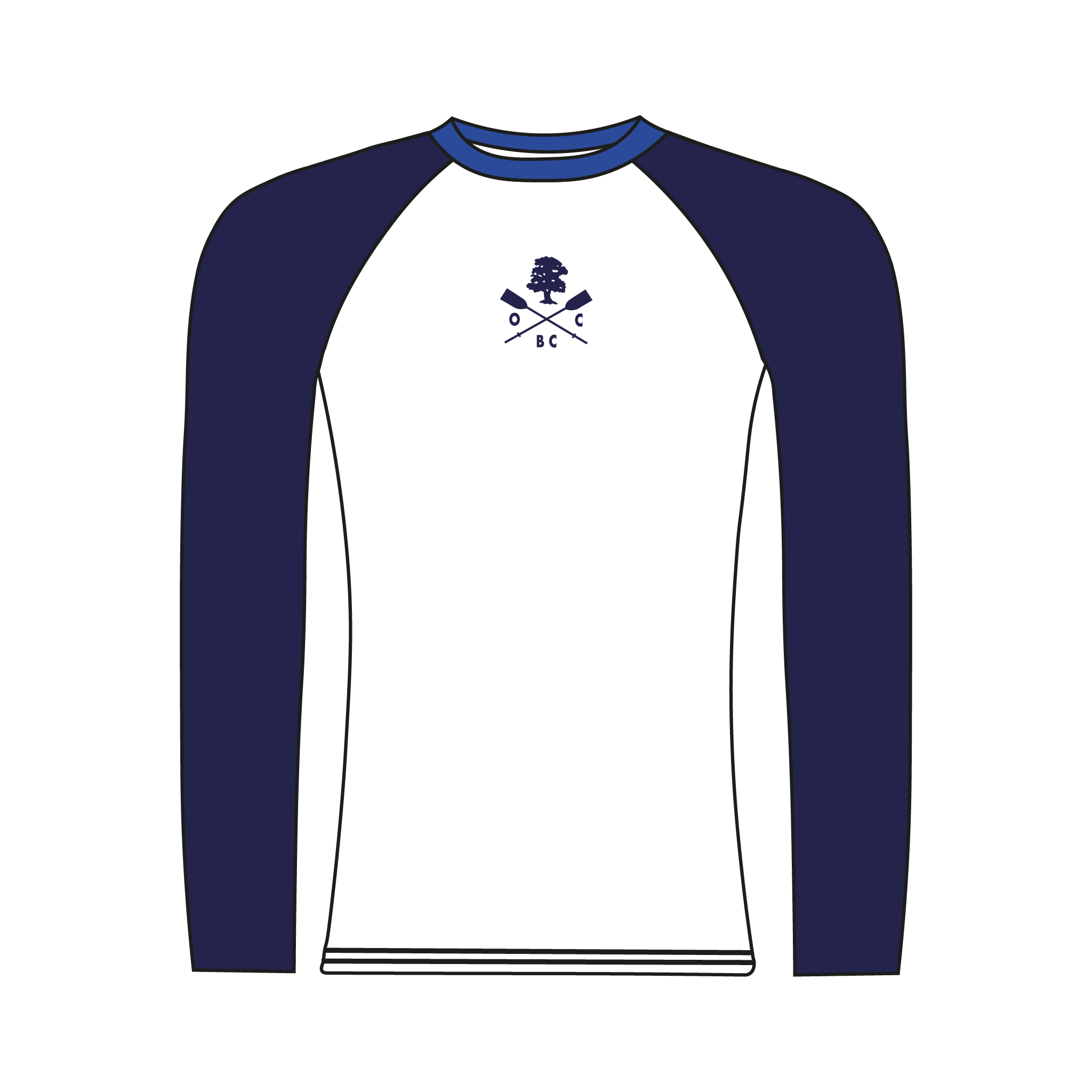 Old Canfordian Boat Club Navy and White Long Sleeve Base Layer