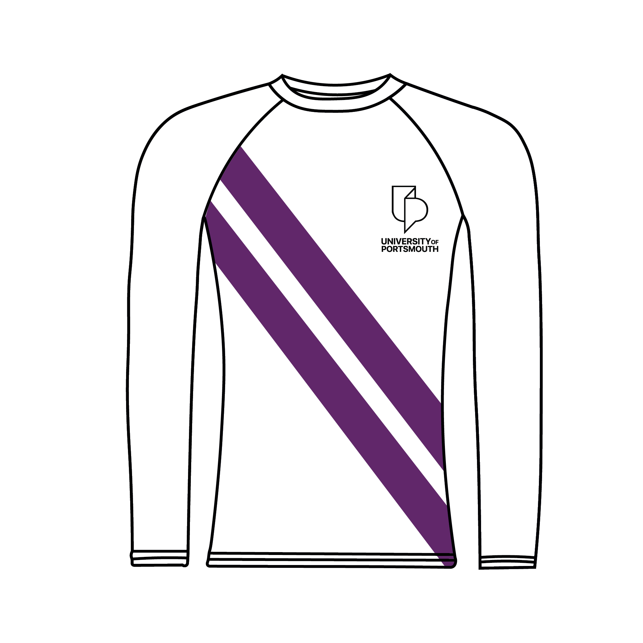 University of Portsmouth Rowing White Long Sleeve Base-Layer