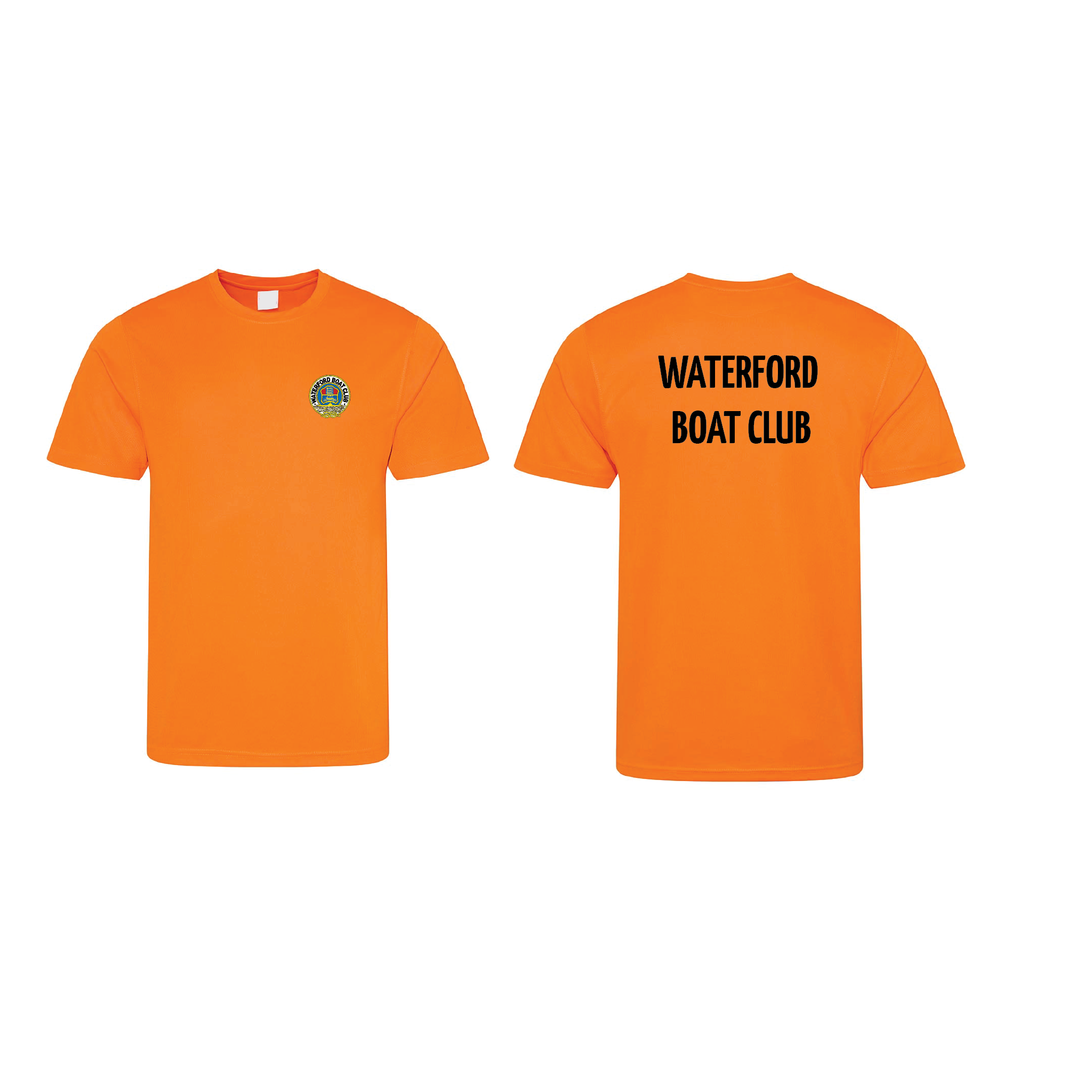 Waterford Boat Club Short Sleeve Gym T-Shirt - Hi Vis Orange