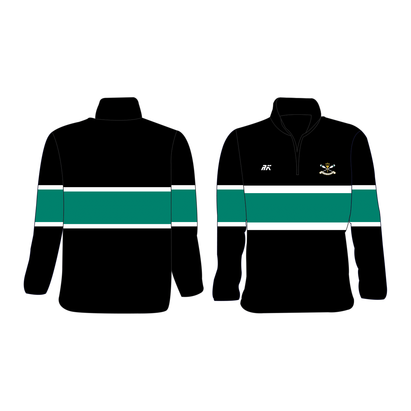 Neptune Rowing Club Zipped Fleece Black Stripe