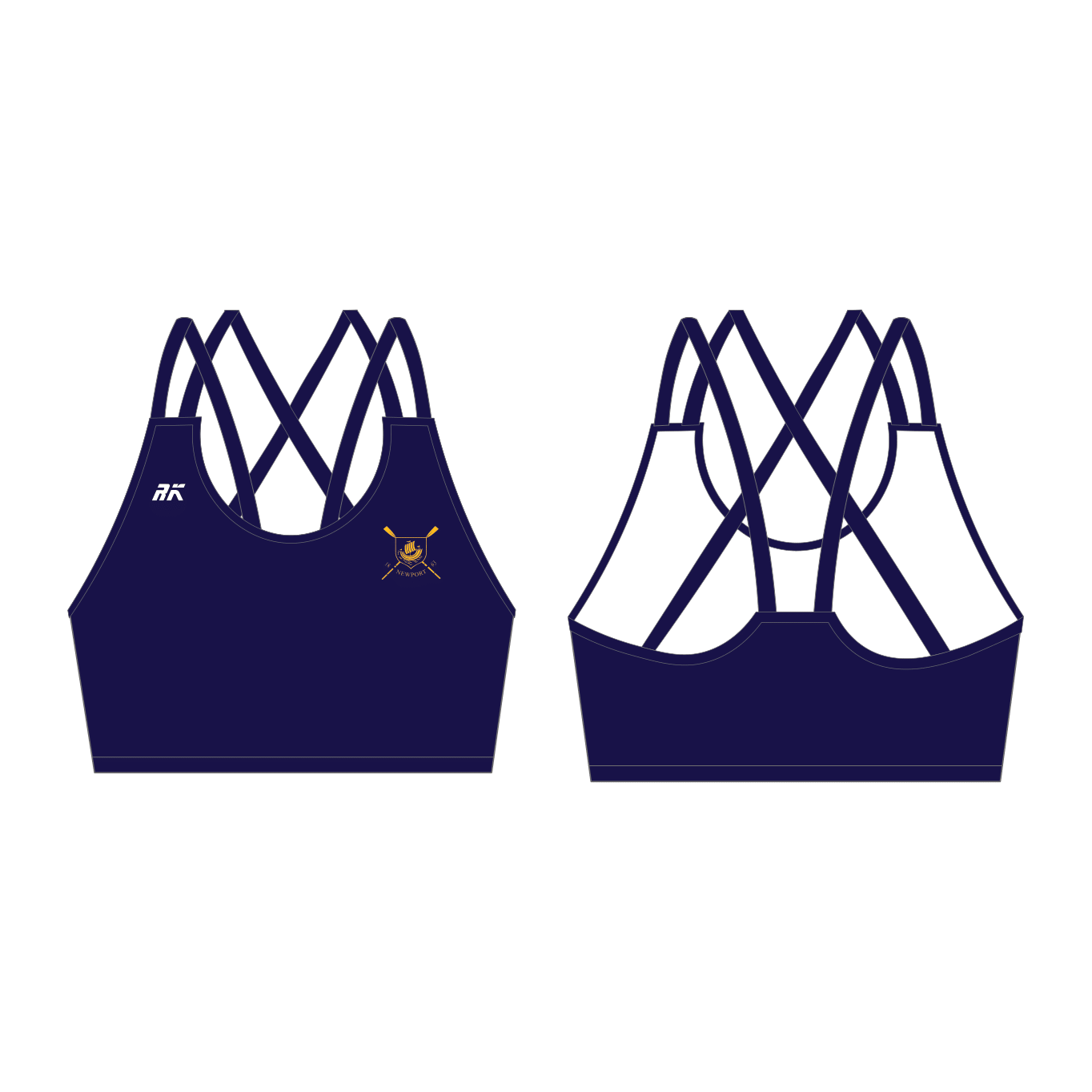 Newport Rowing Club Strappy Sports Bra Navy