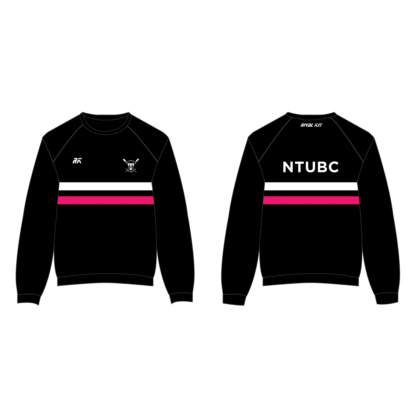 Nottingham Trent University Boat Club Black and Pink Striped Sweatshirt