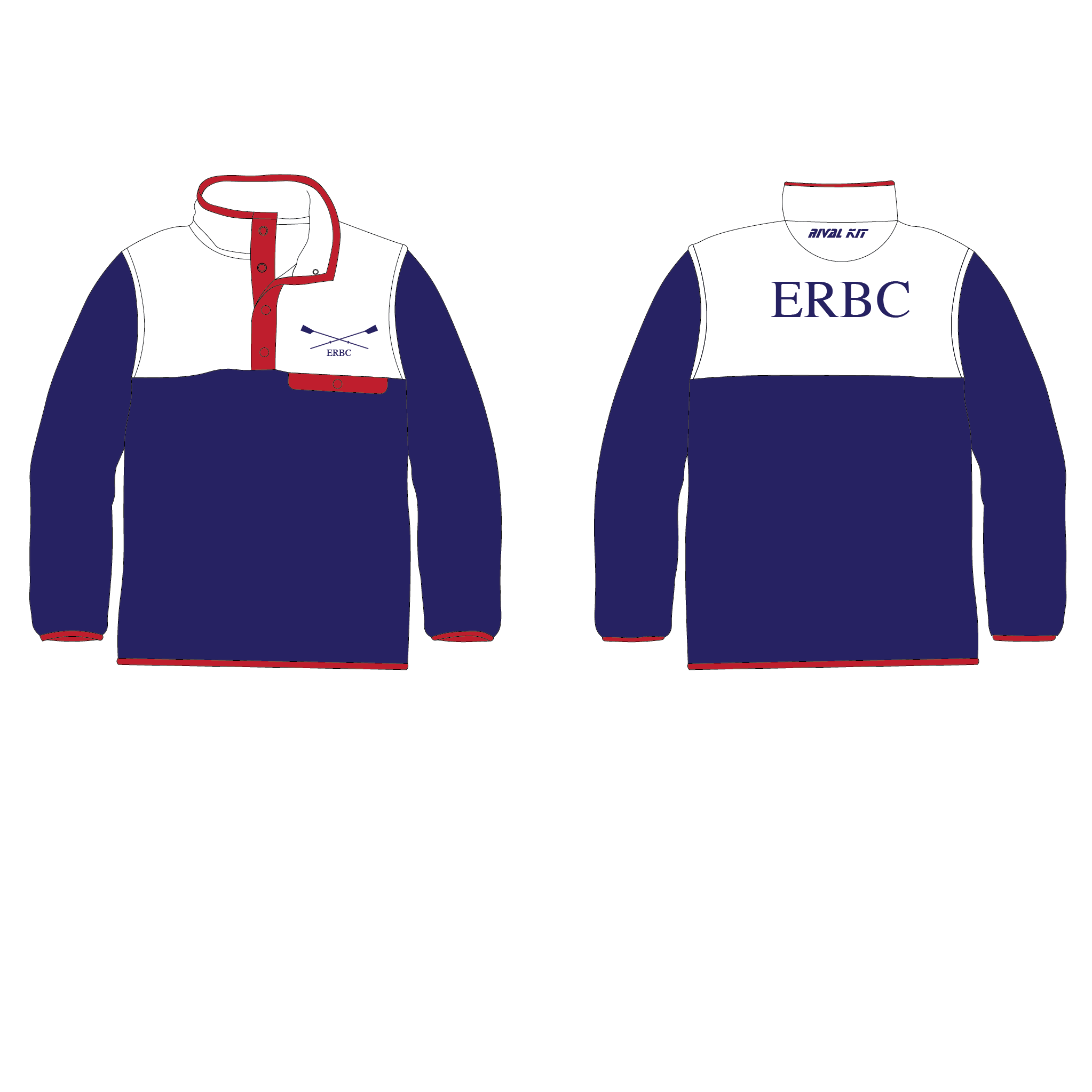 ERBC Navy/White Pocket Fleece