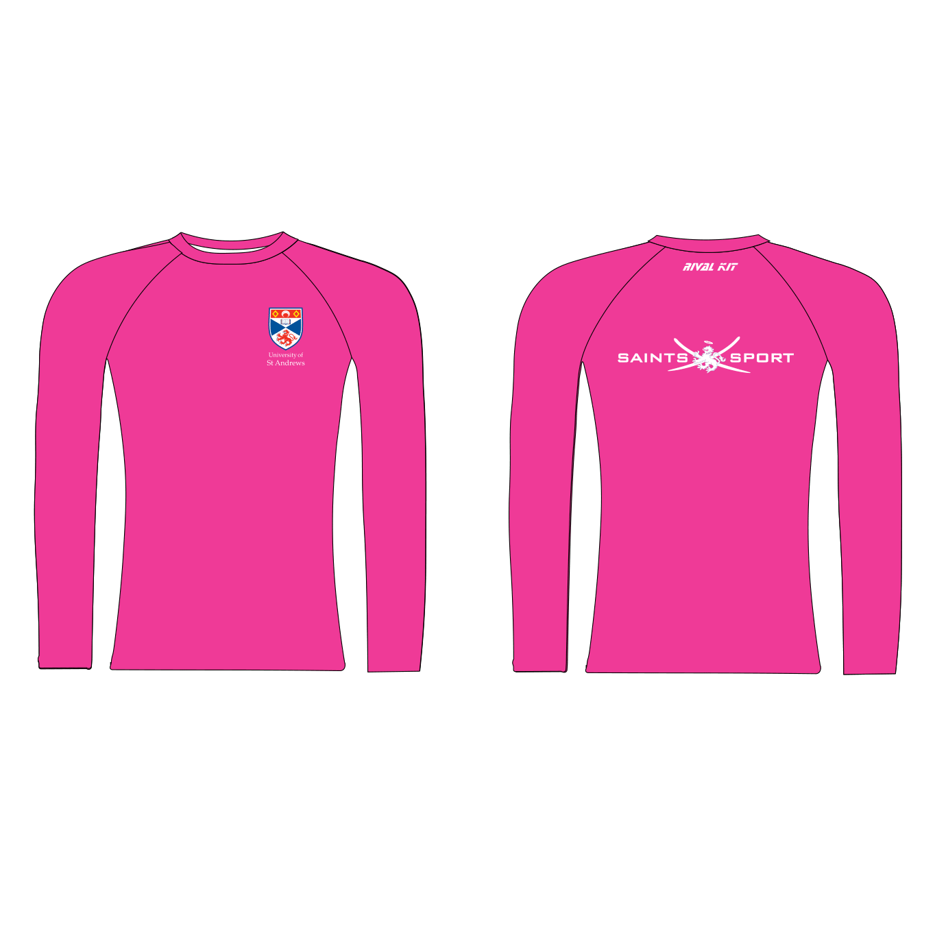 University of St Andrews BC Long Sleeve Gym T-Shirt Bright Pink