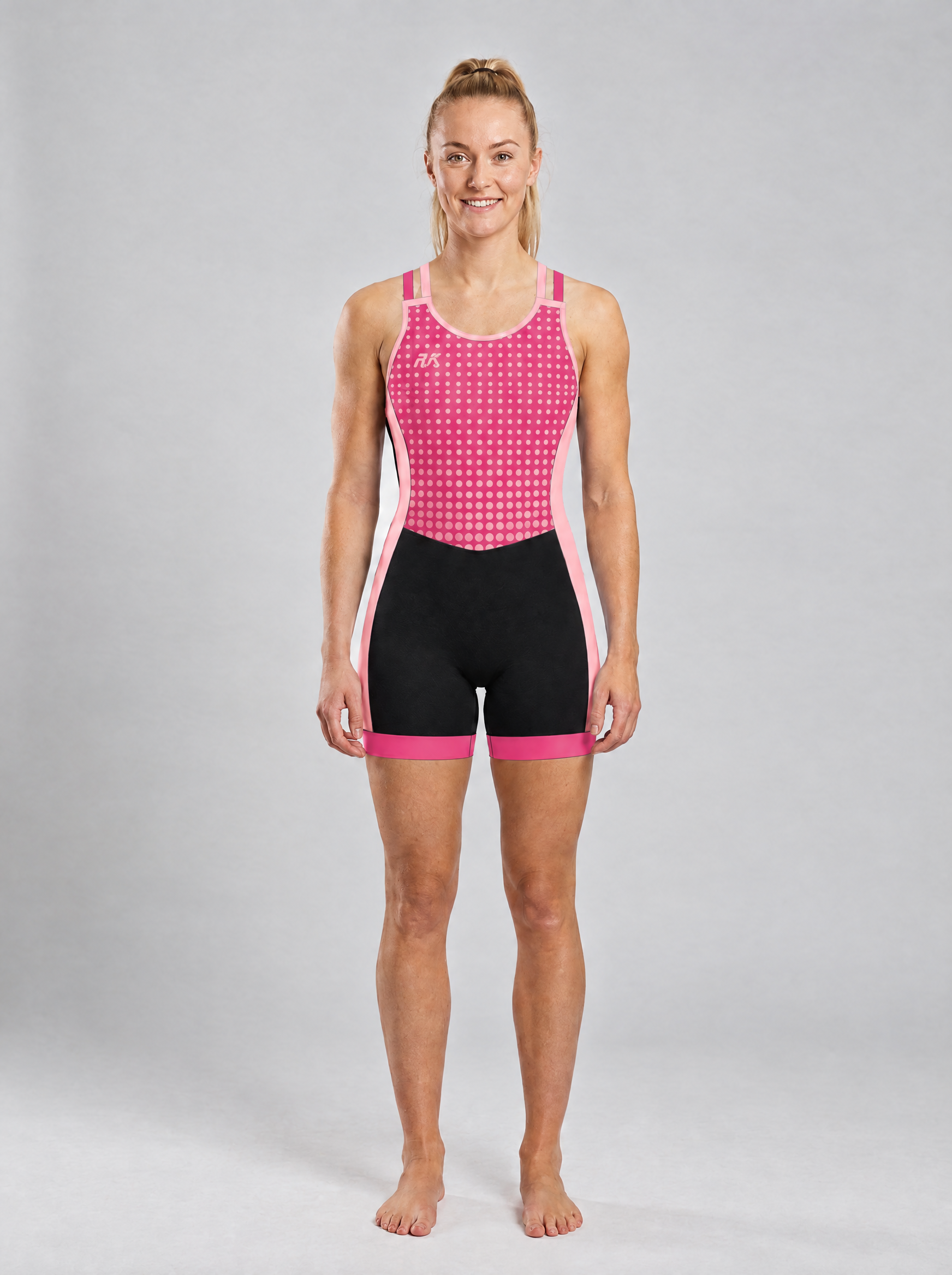 Rival Hi-Vis Strappy AIOX – 4 Pink Polka Dot – front